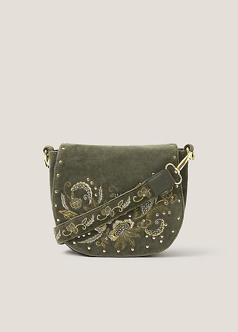 Monsoon Lily Embroidered Satchel Crossbody Bag Kaleidoscope