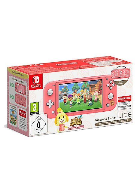 Nintendo Switch Lite Coral: Isabelle Alhoa Edition with Animal