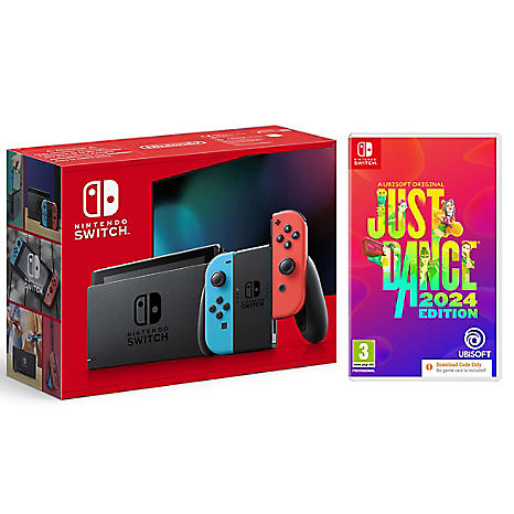 Nintendo Switch Neon with Just Dance 2024 (Code In Box)