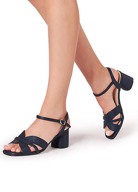 Paradox London Navy Wedges Wide Fit Paradox London 'Noemi