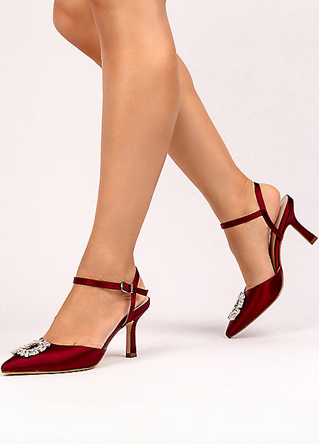High Heels Burgundy Strappy Shoes Paradox London Cerys Burgundy