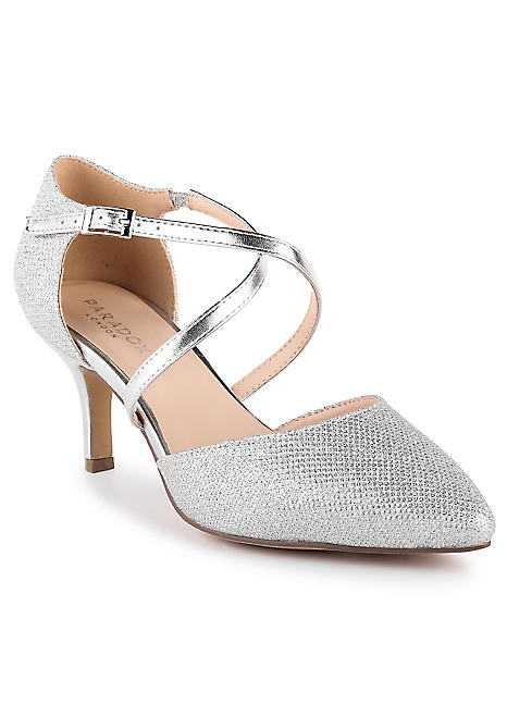 Silver heels cheap mid heel