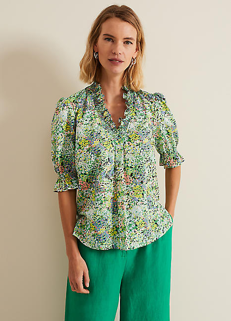 フェイズ エイト Phase Eight Faye Foil Blouse （Blonze） Faye Foil Pleated Blouse | Phase Eight ROW |
