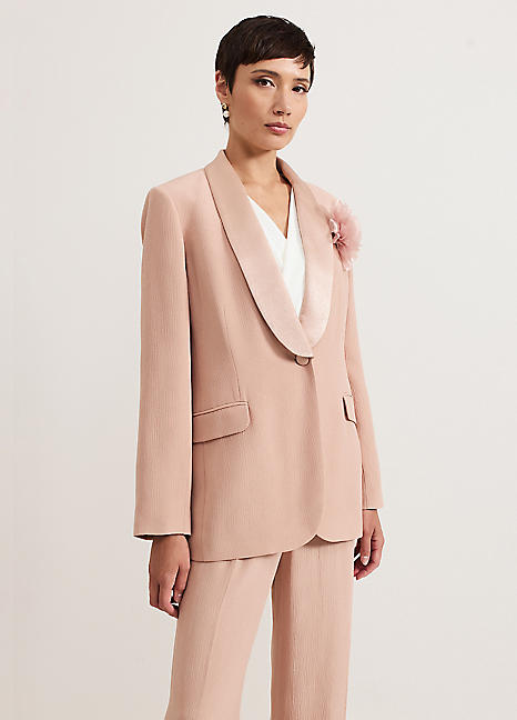 Phase Eight Jorja Peach Textured Suit Jacket | Kaleidoscope