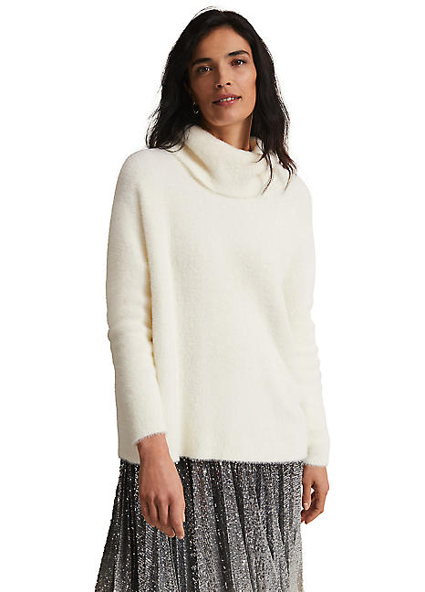 Phase Eight Natalia Fluffy Roll Neck Knit Jumper Kaleidoscope