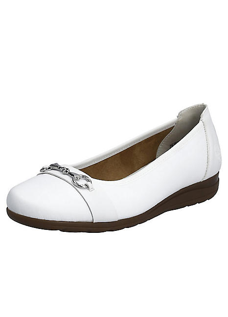 Rieker L9360 Ladies White Slip On Shoes Kaleidoscope