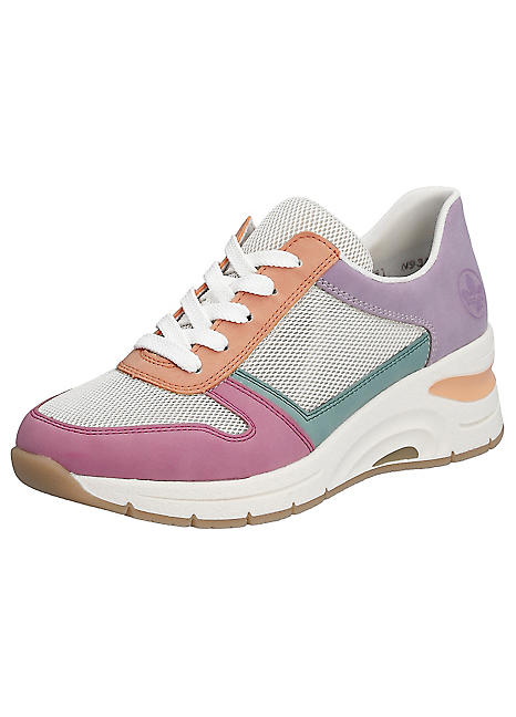 Rieker Vegan Lace Up Trainers Kaleidoscope