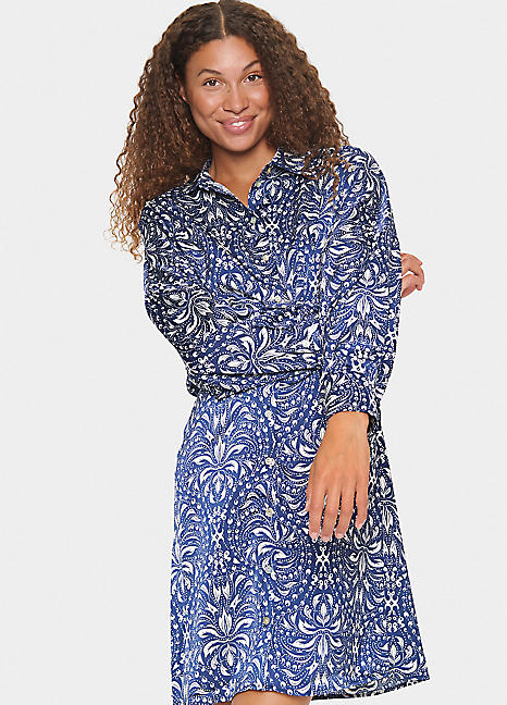 Saint Tropez ImenaSZ Above Knee Printed Shirt Dress
