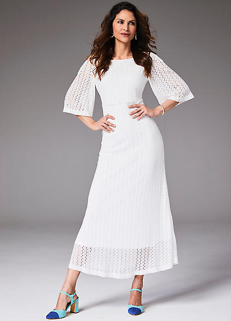 long angel sleeve dress