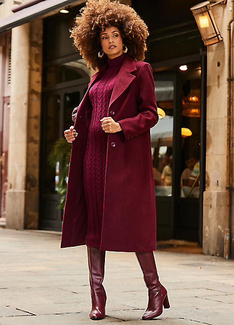 Burgundy coat 2025 with hood