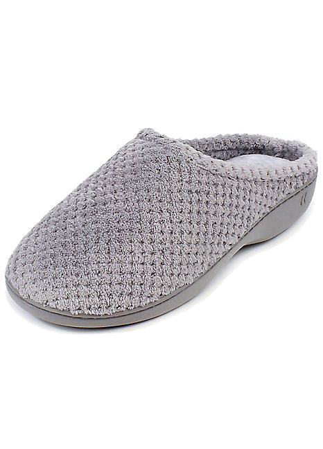 Isotoner ladies popcorn hot sale terry mule slippers