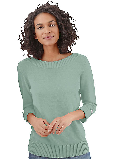 Turn-Up Three-Quarter Sleeve Jumper by Witt | Kaleidoscope