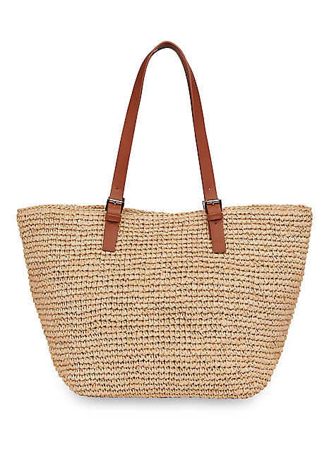 Slouchy straw clearance tote bag