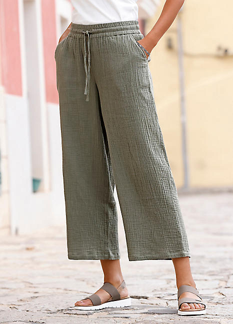 Culotte Trousers Bon Prix Culotte Womens Culottes Culotte Bon Prix Bonprix  Elasticated Waist Wide