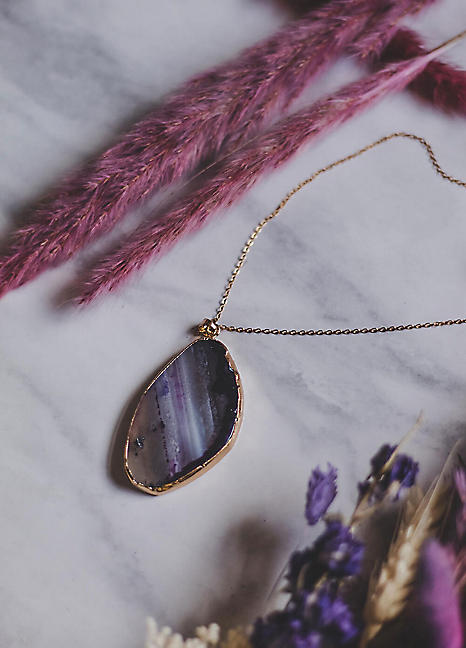 Purple on sale agate necklace