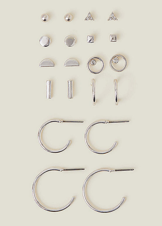 Accessorize 10-Pack Stud and Hoop Earrings