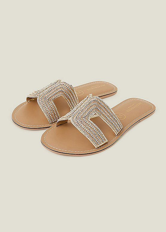 Accessorize Bella Beaded Wide Fit Sandals