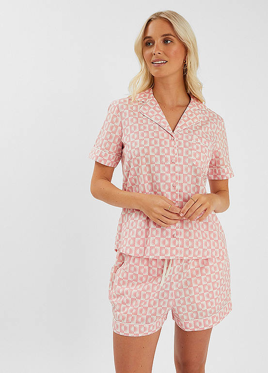 Accessorize Checkerboard Sun Print Short Pyjama Set | Kaleidoscope