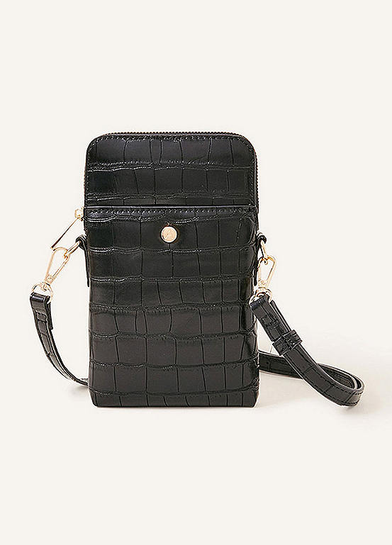 Accessorize Faux Croc CrossBody Phone Bag Kaleidoscope