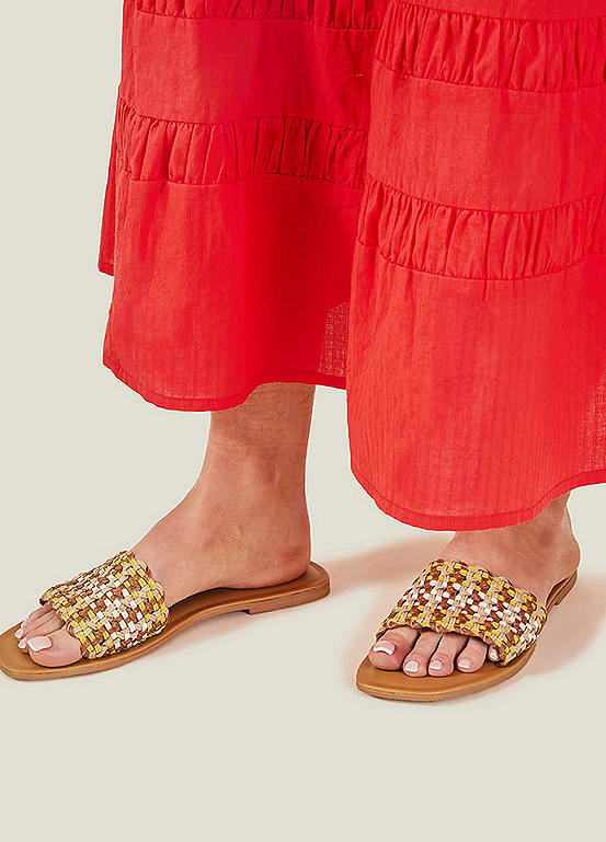 Accessorize Leather Woven Sliders