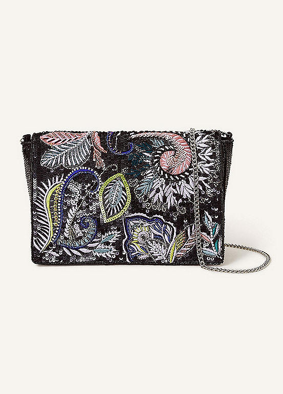 Accessorize Paisley Fold Over Clutch Bag