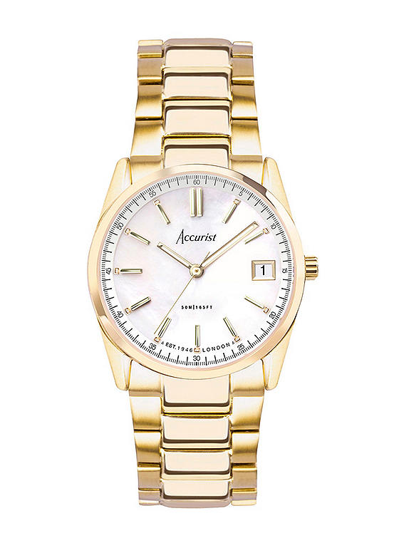 Accurist Ladies Everyday Gold Stainless Steel Bracelet 30mm Watch