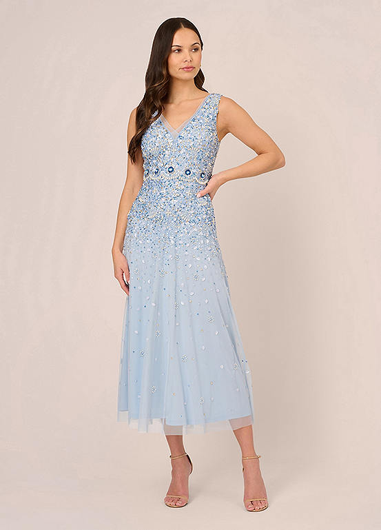Adrianna Papell Beaded Ankle Dress