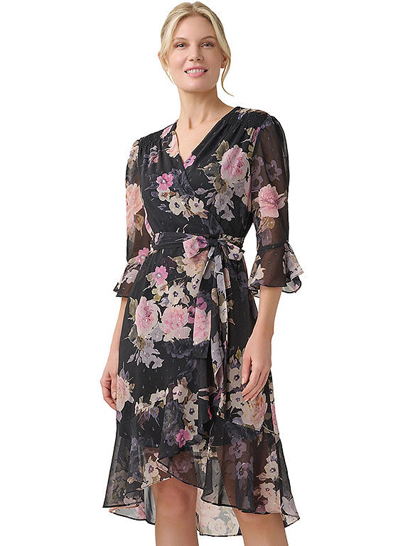 Adrianna Papell Floral Chiffon Wrap Dress | Kaleidoscope