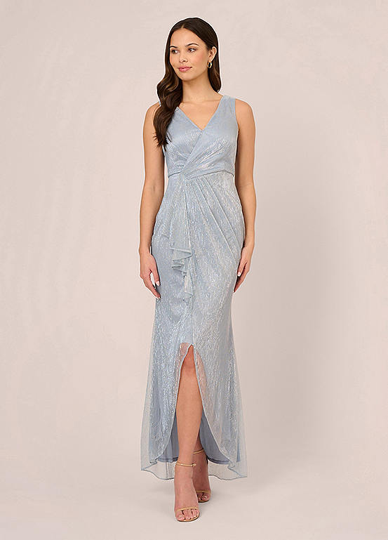 Adrianna Papell Metallic Mesh Cascade Gown | Kaleidoscope