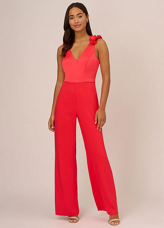 Adrianna Papell Satin Crepe Jumpsuit Kaleidoscope