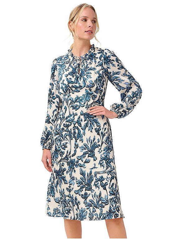 Adrianna Papell Scroll Printed Bias Dress | Kaleidoscope