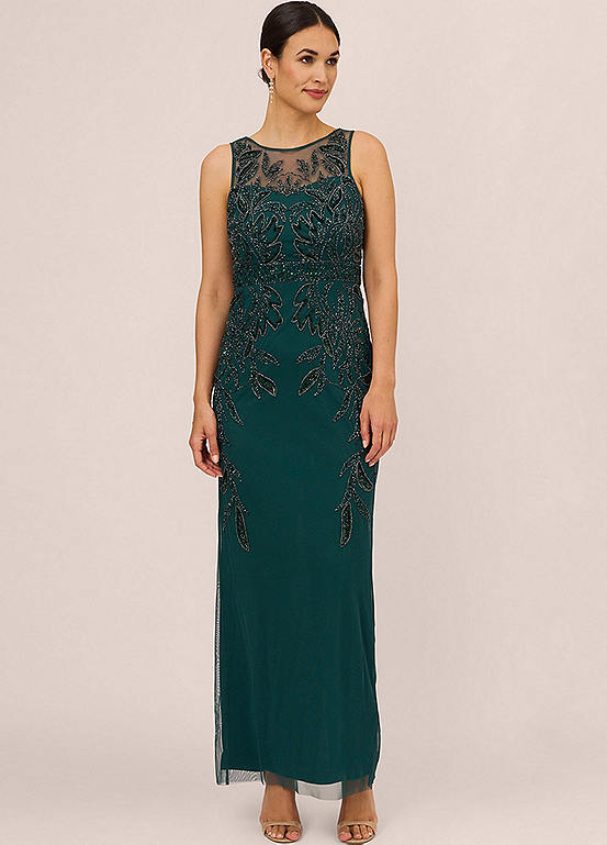 Adrianna Papell Studio Beaded Column Gown | Kaleidoscope
