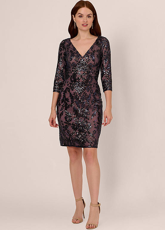 Adrianna Papell AP1E206115 Short Beaded Dress