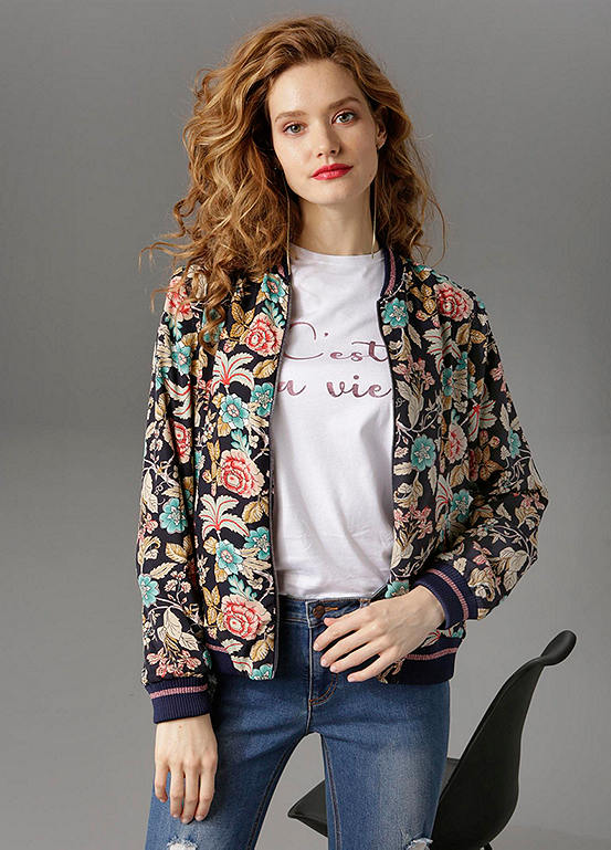 Aniston Floral Print Bomber Jacket | Kaleidoscope