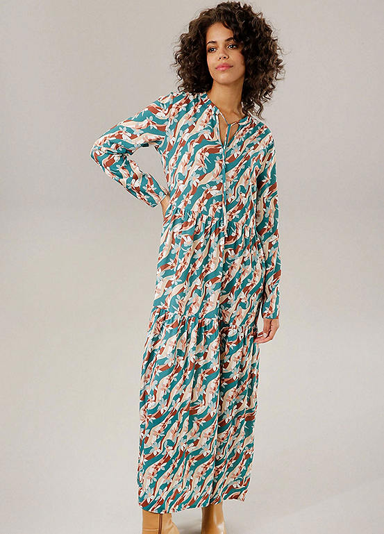 Aniston Floral Print Long Sleeve Maxi Dress | Kaleidoscope