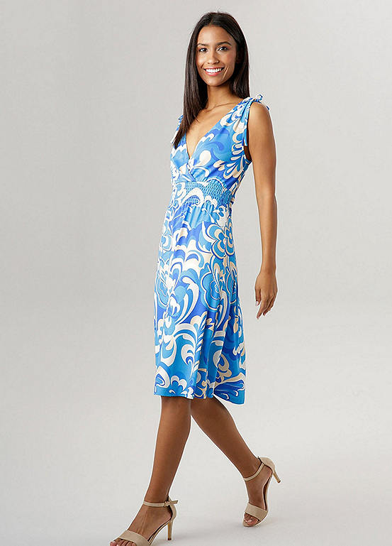 Aniston Floral Print V-Neck Sleeveless Summer Dress