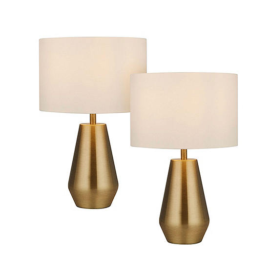 Antique Brass Pair Touch Table Lamps