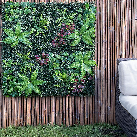 Artificial/Faux 100x100cm Mixed Foliage Living Wall Panel