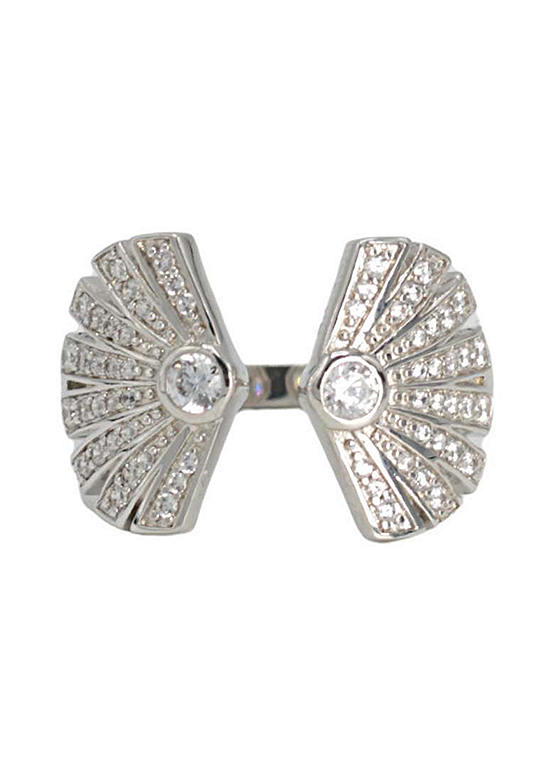 Bill Skinner Art Deco Fan Silver Ring