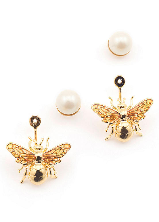 Bill Skinner Queen Bee Pearl Drop Earrings