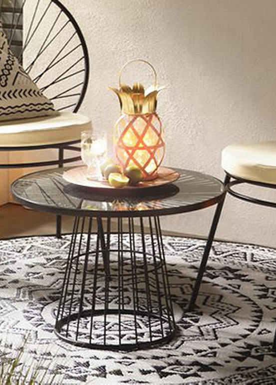 Black Metal Side Table by Kaleidoscope Kaleidoscope