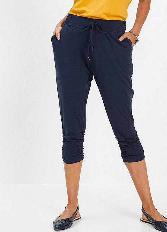 bonprix Elasticated Jersey Cropped Trousers