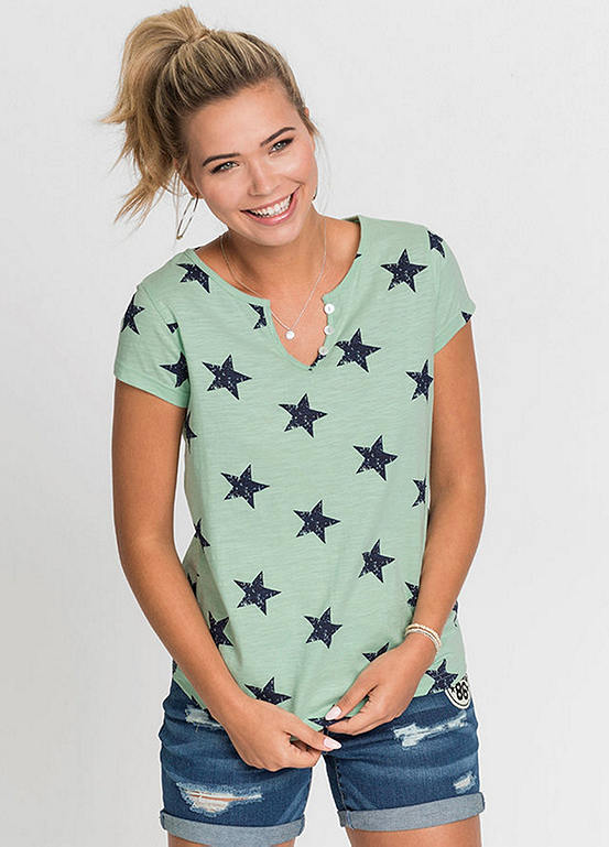 bonprix Short Sleeve Star Print T-Shirt