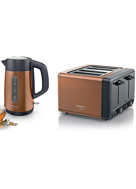 Bosch DesignLine Plus Kettle & 4 Slice Toaster Set Copper Kaleidoscope