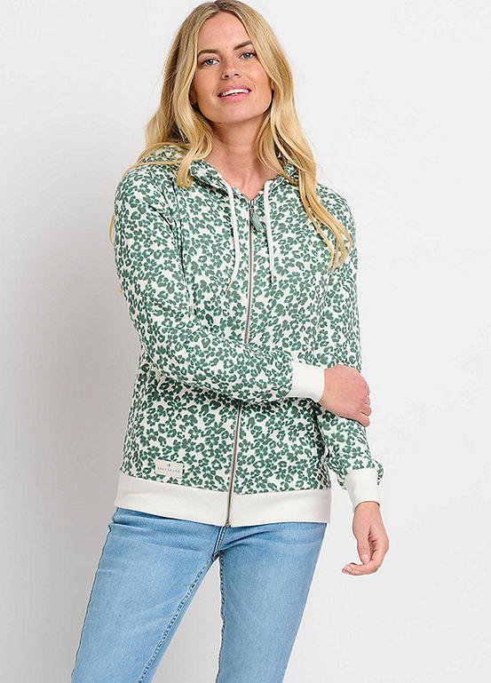Brakeburn Leopard Floral Zip Through Hoodie Kaleidoscope