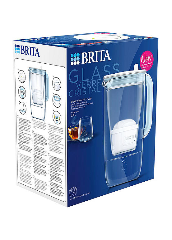 Brita Glass Water Filter Jug Light Blue L Incl X Maxtra Pro All