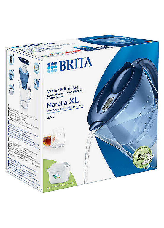Brita Marella XL Water Filter Jug Blue (3.5L) incl. 1x MAXTRA PRO All ...