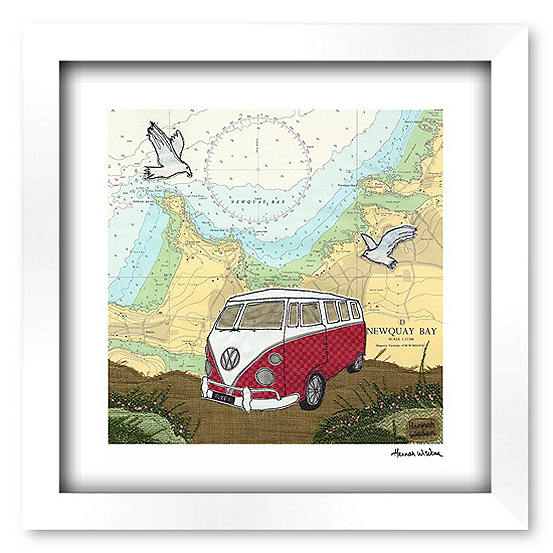 Camper at Newquay Framed Print by Hannah Wisdom