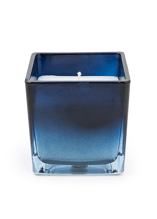 Candlelight Blue Ombre Scent Small Square Glass Candle