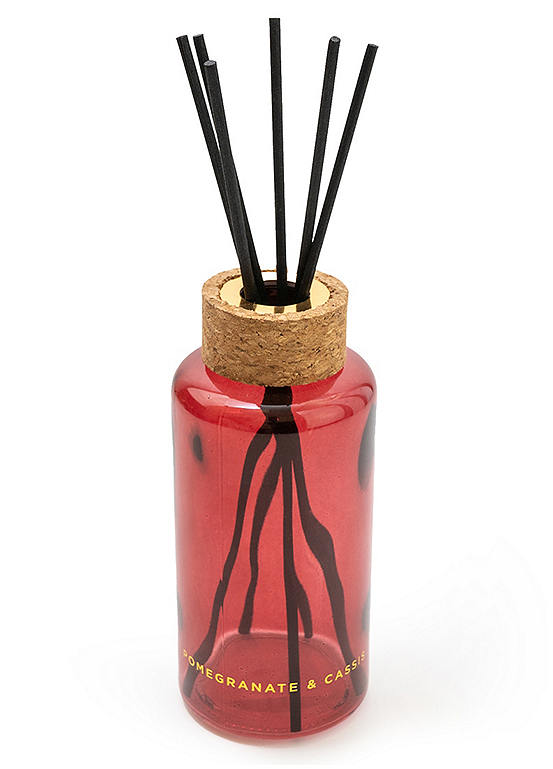Candlelight Pomegranate & Cassis Scent 200ml Tall Round Reed Diffuser with Cork Lid